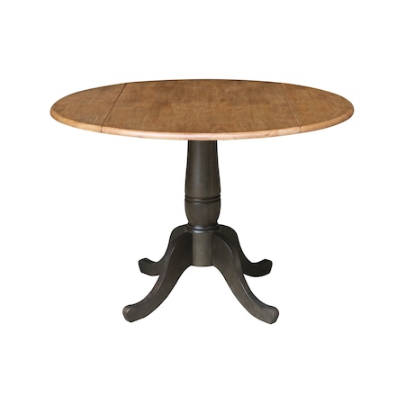 International Concepts Round Round 42 in. Dual Drop Leaf Dining Table - Hickory/Washed Coal, 42 in W, 42 in L, 29.5 in H K45-42DPT